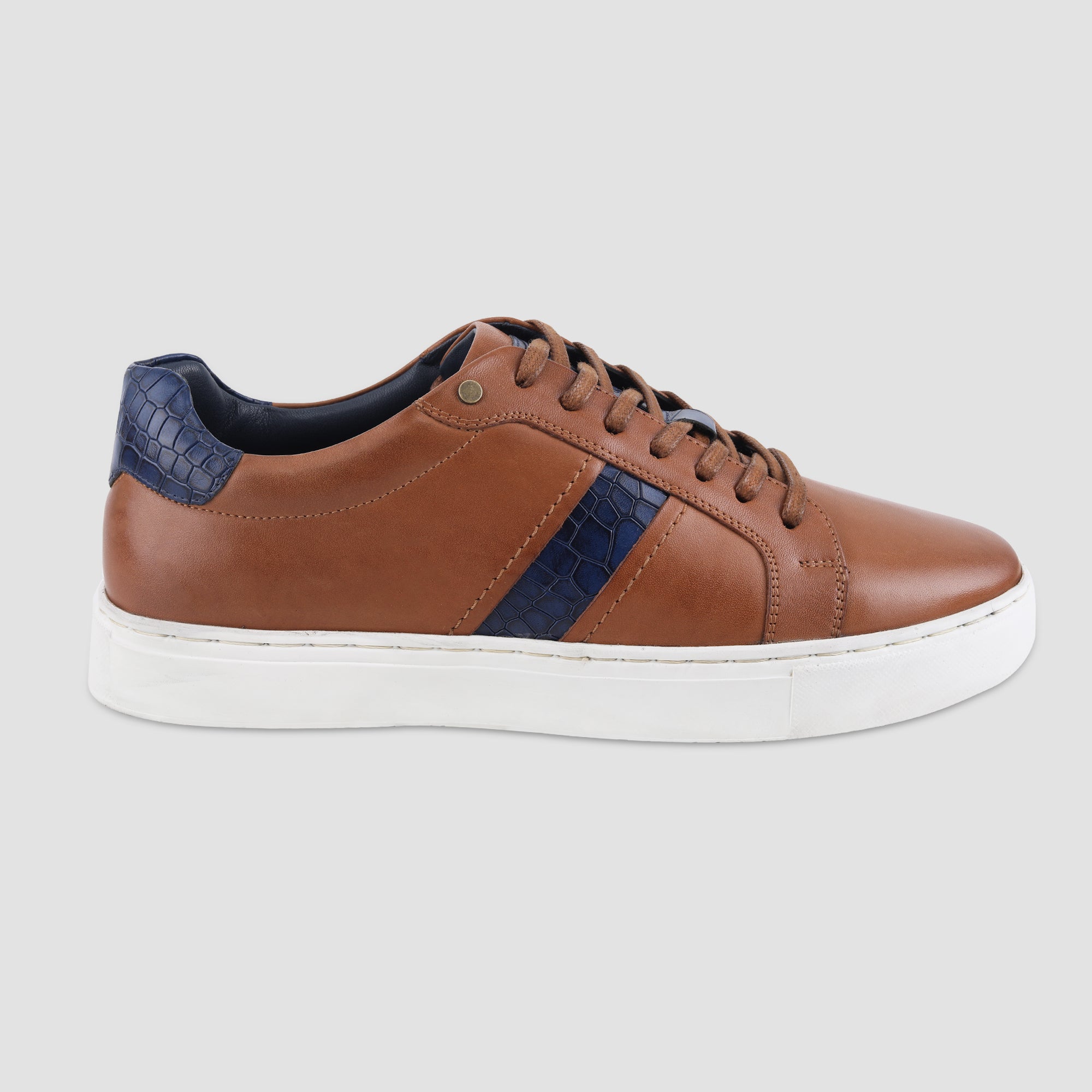 Ezok Tan Leather Sneaker For Men